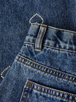 Name It Rose Wide Rhinestone Jeans, , 152 cm-Børn Jeans
