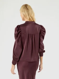 Neo Noir Rosslyn Heavy Sateen Bluse, , 38-Dame Bluser & Skjorter