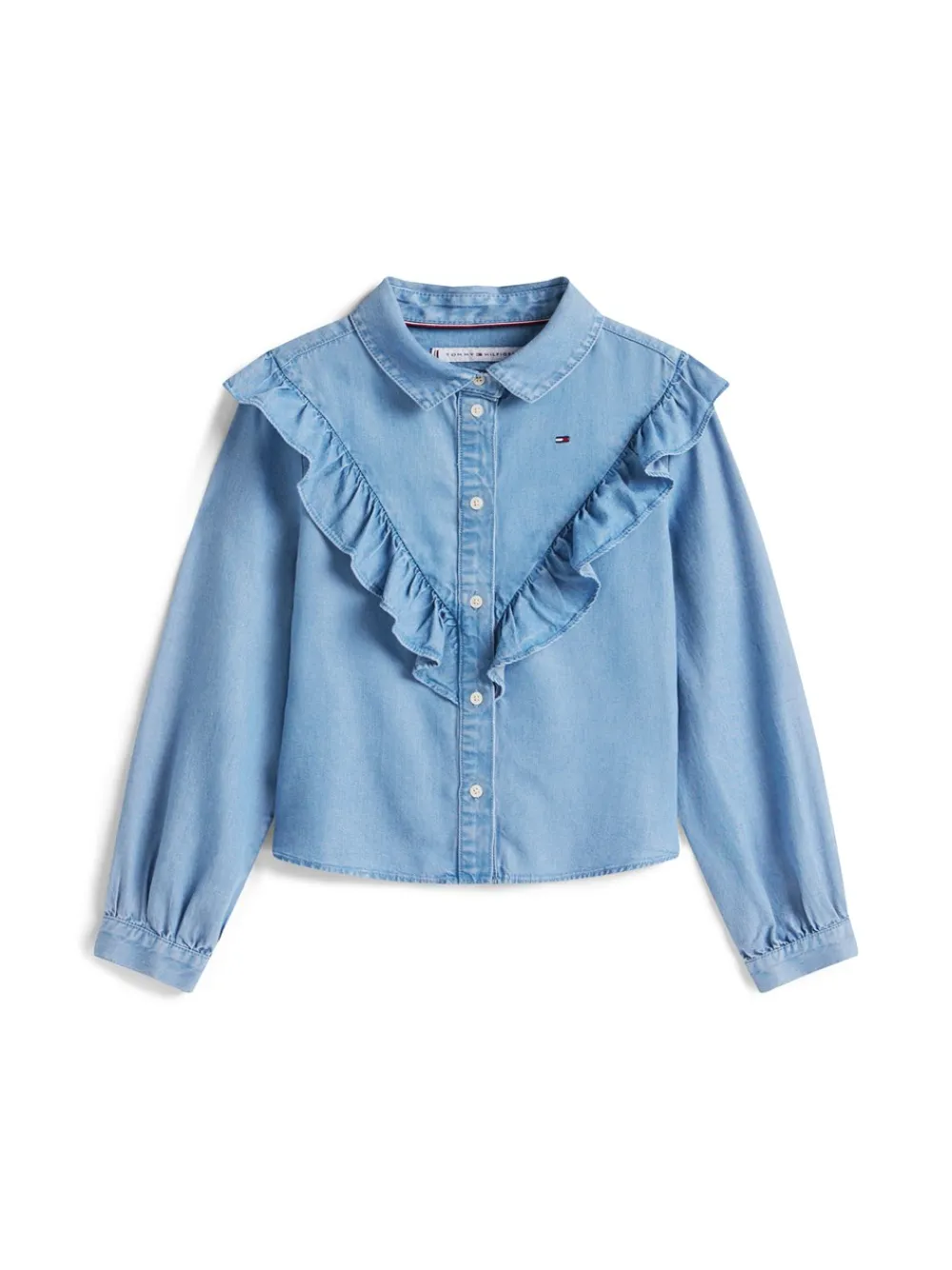 Hot Ruffle Bluse, , 152 cm Børn Bluser