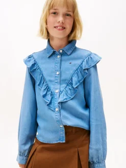 Hot Ruffle Bluse, , 152 cm Børn Bluser