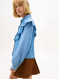 Hot Ruffle Bluse, , 152 cm Børn Bluser