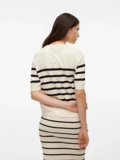 Vero Moda Saba Plain Strikbluse, , L-Dame Bluser & Skjorter|Strik & Sweatshirts