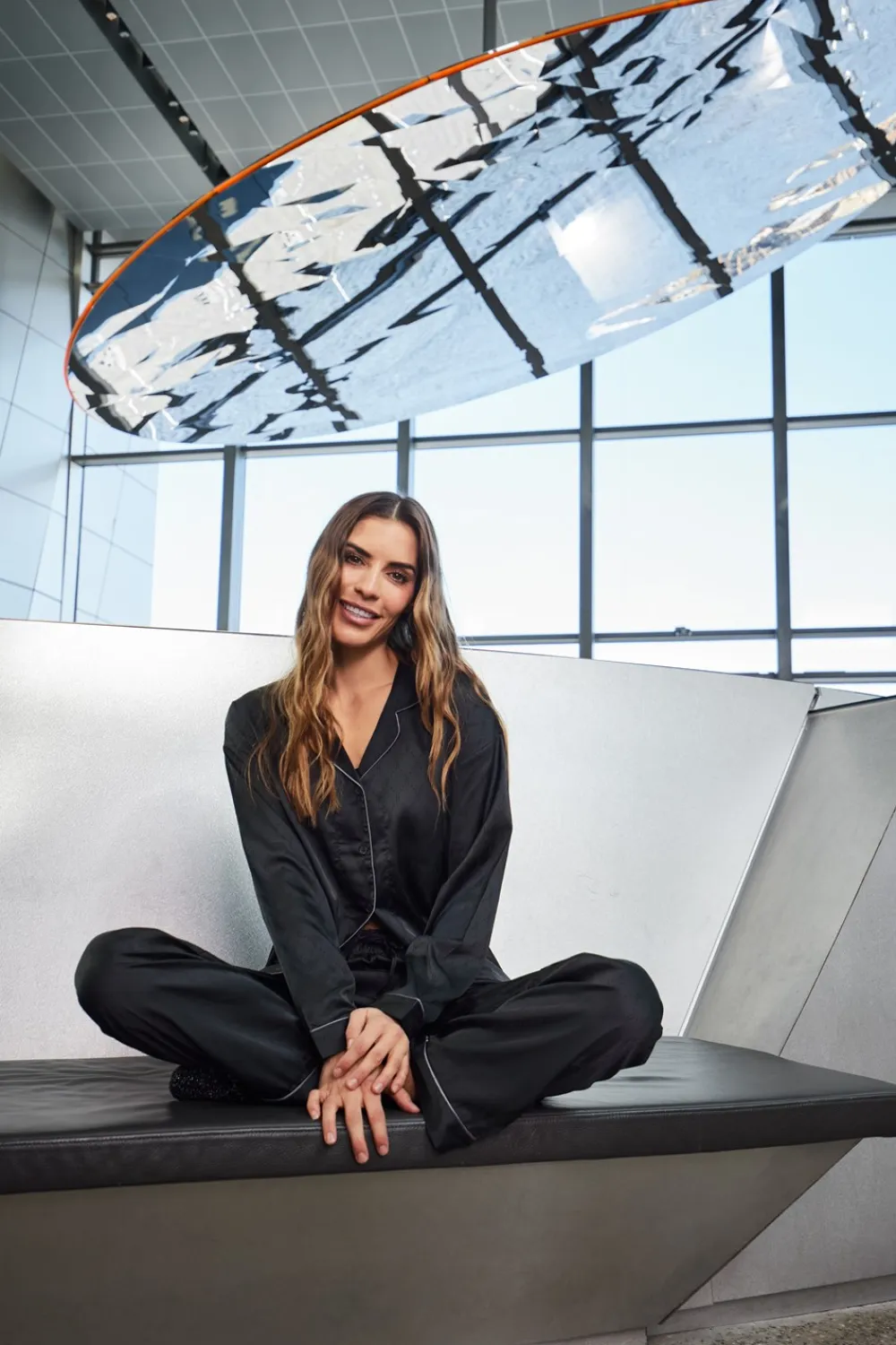Satin Pyjamassæt, , L Dame Loungewear