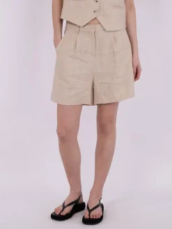 Neo Noir Sega Heavy Linen Shorts, , 34-Dame Shorts