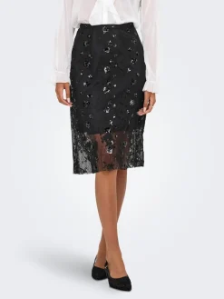 ONLY Sinna Lace Nederdel, , L-Dame Nederdele