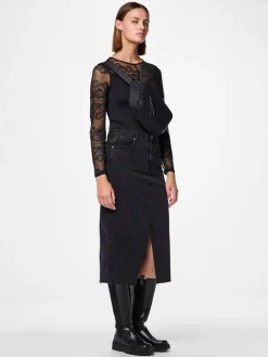 Pieces Sinna Langærmet Bodystocking, , M-Dame Lingeri