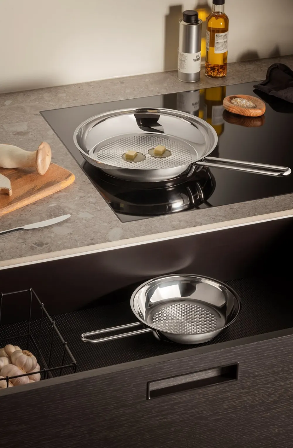 Eva Trio Stainless Steel Honeycomb Stegepande, Ø20 cm- Køkken|Gryder & Pander