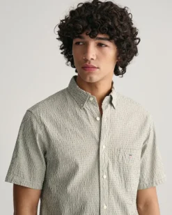 GANT Striped Seersucker Skjorte, , XL- Skjorter