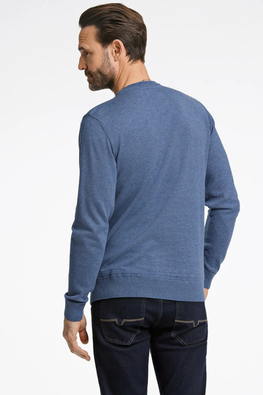Discount Structured O-Neck Striktrøje, , 3XL Strik