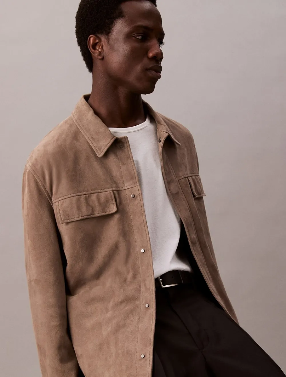 Discount Suede Overshirt, , L Overshirts