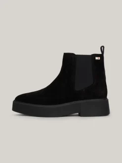 Tommy Hilfiger Suede Tonal Chunky Chelsea Ankelstøvler, , 41-Dame Støvler