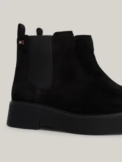 Tommy Hilfiger Suede Tonal Chunky Chelsea Ankelstøvler, , 41-Dame Støvler