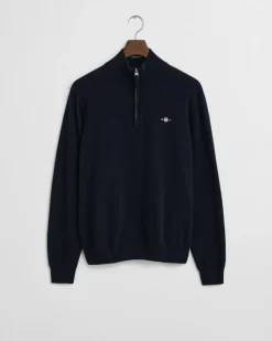 GANT Superfine Lambswool Half Zip Striktrøje, , XL- Strik