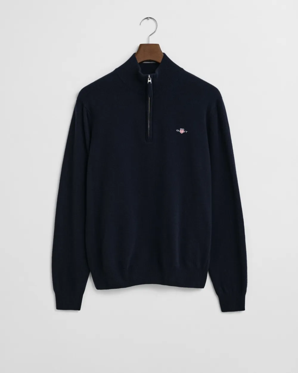 GANT Superfine Lambswool Half Zip Striktrøje, , XL- Strik
