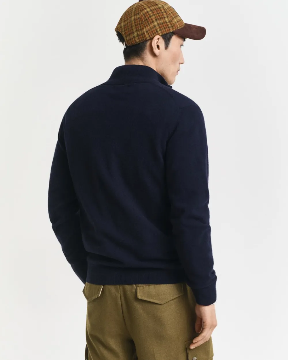 GANT Superfine Lambswool Half Zip Striktrøje, , XL- Strik