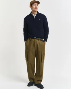 GANT Superfine Lambswool Half Zip Striktrøje, , XL- Strik