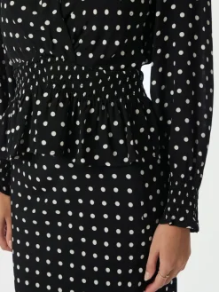 Neo Noir Tamona Crepe Dot Bluse, , 36-Dame Bluser & Skjorter