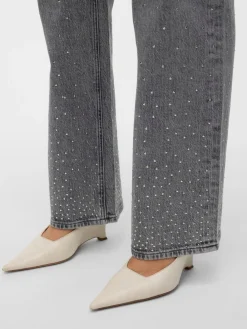 Vero Moda Tessa Wide Studs Jeans, , W33/L32-Dame Jeans