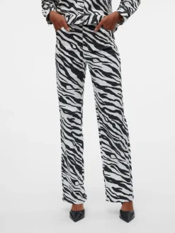 Vero Moda Tessa Wide Zebra Jeans, , W26/L32-Dame Jeans