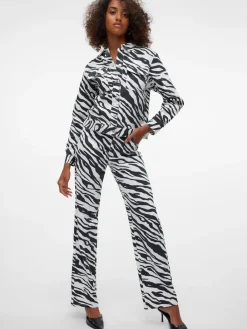 Vero Moda Tessa Wide Zebra Jeans, , W26/L32-Dame Jeans