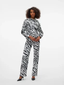 Vero Moda Tessa Wide Zebra Jeans, , W26/L32-Dame Jeans
