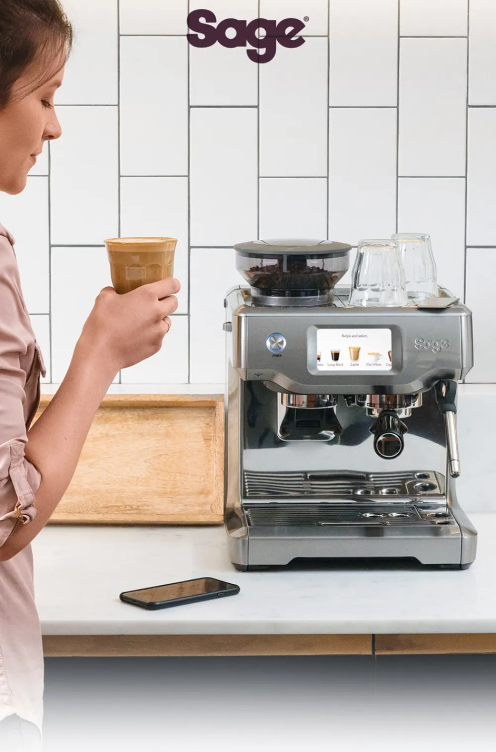 Sage The Barista Touch Espressomaskine, Børstet Stål- Køkkenmaskiner