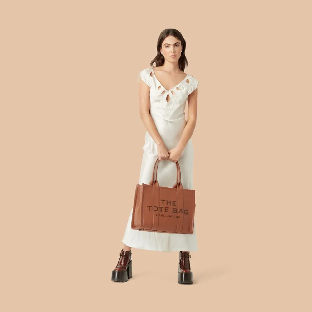 Outlet The Leather Large Tote Bag, Dame Shoppere