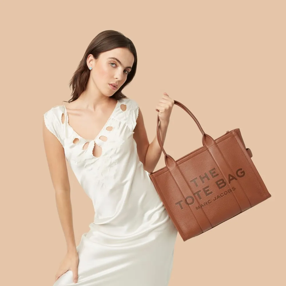 Outlet The Leather Large Tote Bag, Dame Shoppere