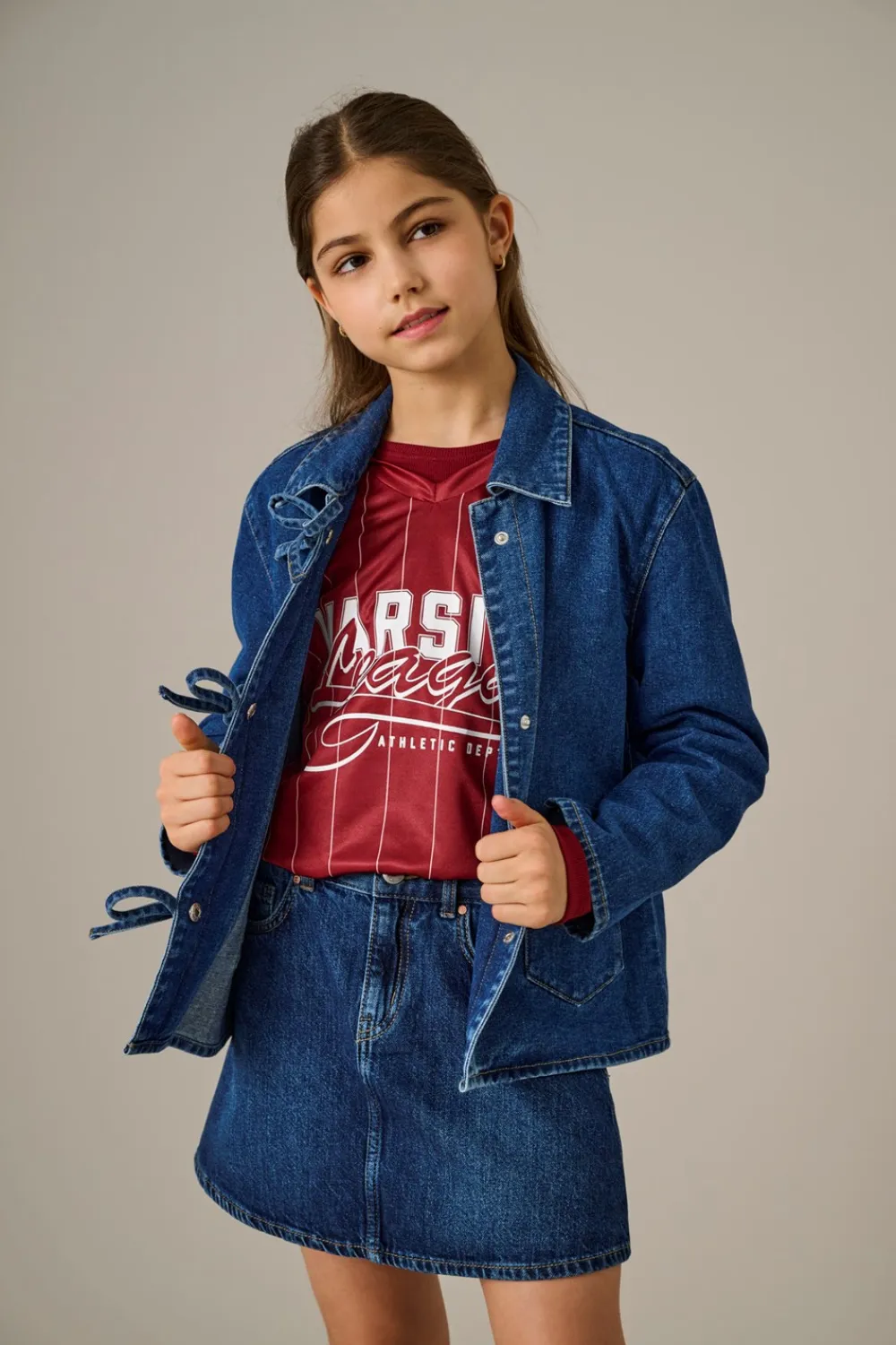 KIDS ONLY Thille Denim Jakke, , 164 cm-Børn Overtøj