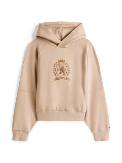 Tommy Hilfiger Tonal Crest Embroidery Interlock Hættetrøje, , 164 cm-Børn Strik & Sweatshirts