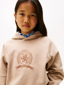 Tommy Hilfiger Tonal Crest Embroidery Interlock Hættetrøje, , 164 cm-Børn Strik & Sweatshirts