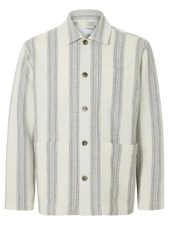 Selected Homme Tony Waffle Stripe Overshirt, , M- Overshirts