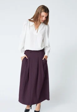 Best TrinnyCC Pleat Stripe Nederdel, , M Dame Nederdele