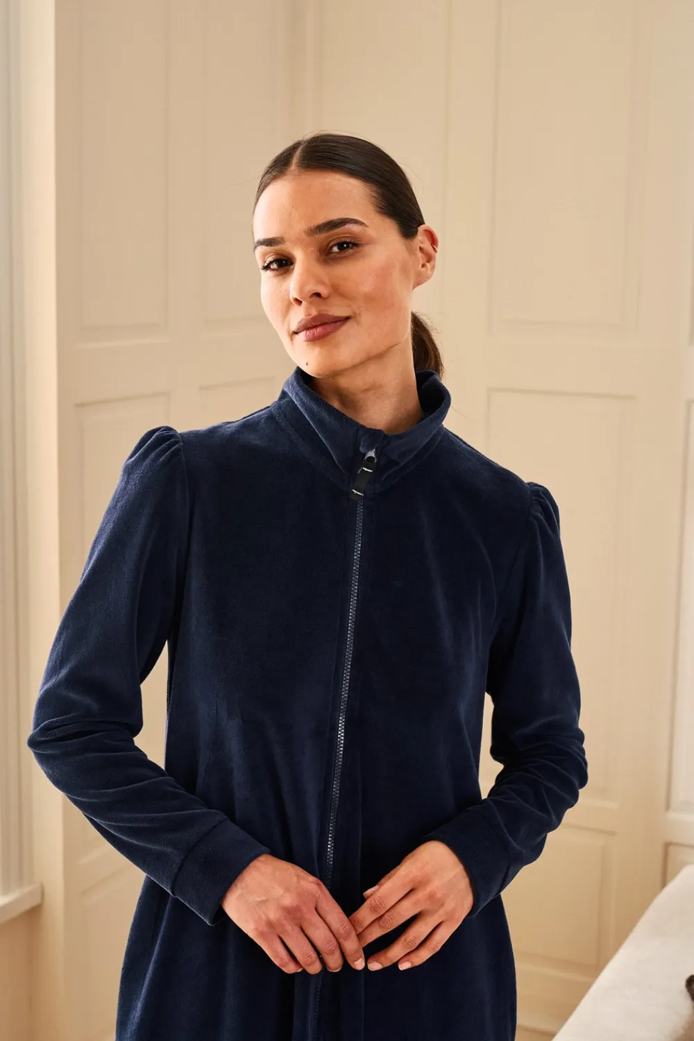 Hot Velour Morgenkåbe, , L Dame Loungewear