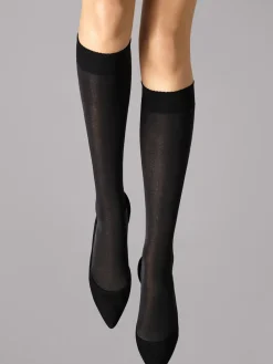 Hot Velvet De Luxe 50 Knee-Highs, , S Dame Strømper