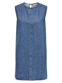 Hot Vigga Open Back Denimkjole, , M Dame Kjoler