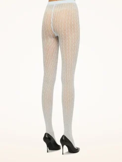 Hot W Lace Tights, , S Dame Strømper