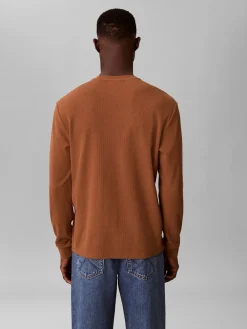 Calvin Klein Waffle Badge Langærmet T-shirt, , L- T-Shirts & Poloer