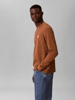 Calvin Klein Waffle Badge Langærmet T-shirt, , L- T-Shirts & Poloer