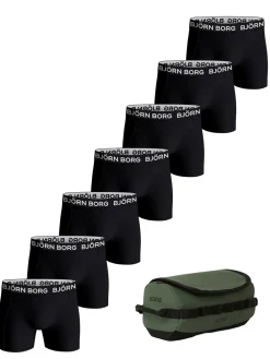 Björn Borg Wash Bag + Cotton Stretch 7-pak Boxershorts, , L- Undertøj