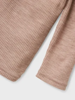 Name It Wax Wool Rib Langærmet T-shirt, , 110 cm-Børn T-Shirts & Toppe