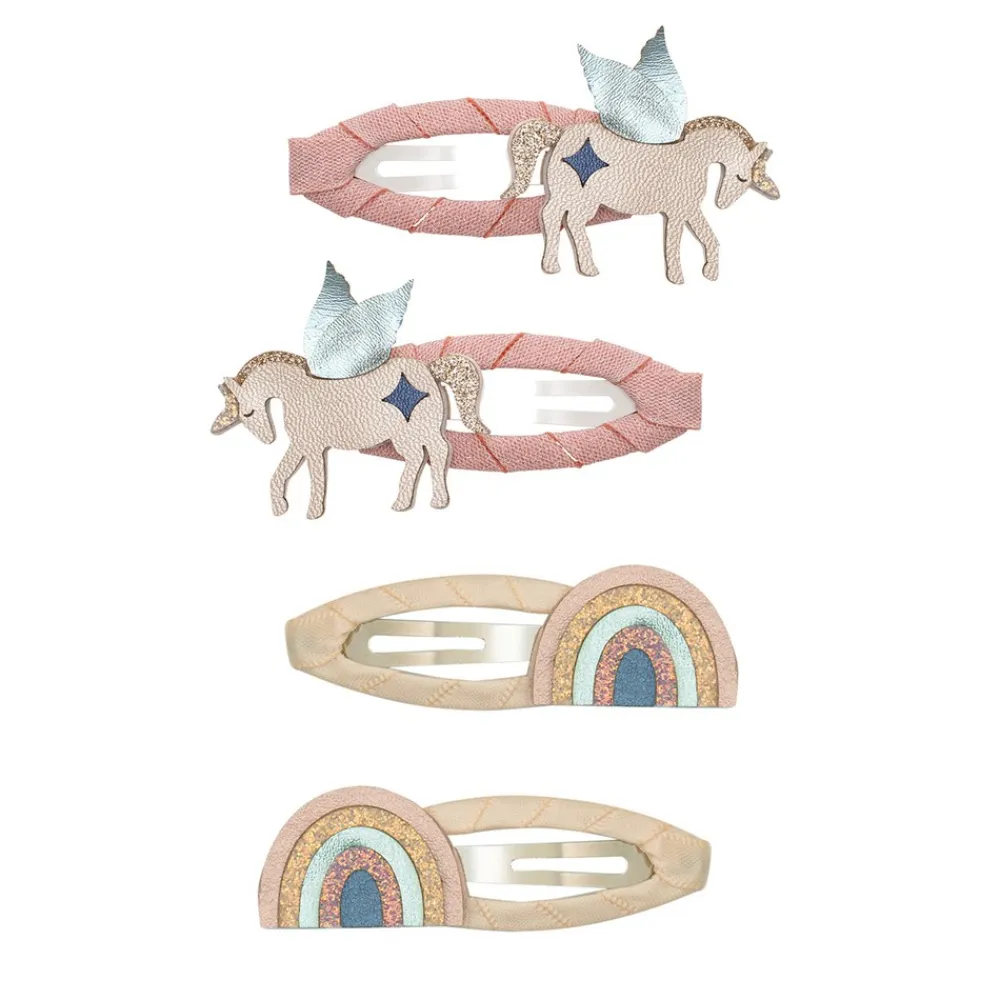 Mimi & Lula Winged Unicorn Celeste 4-pak Hårspænder-Børn Hårpynt
