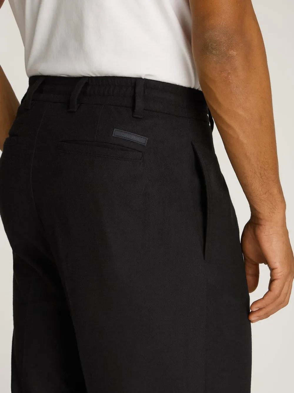 Calvin Klein Wool Wide Leg Bukser, , W32/L32- Jakkesæt & Blazere