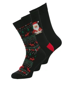 Jack & Jones Junior Xmas Reindeer Giftbox 3-pak Strømper, , 38-43-Børn Sokker & Strømper