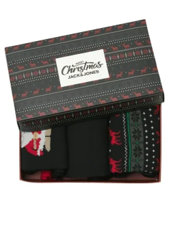 Jack & Jones Junior Xmas Reindeer Giftbox 3-pak Strømper, , 38-43-Børn Sokker & Strømper